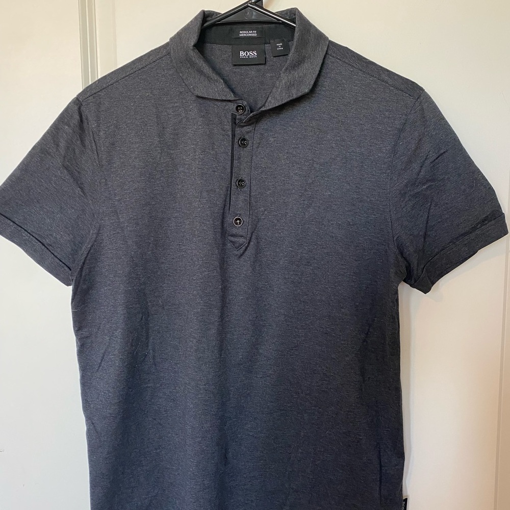 Boss - Grey polo - Regular Fit
